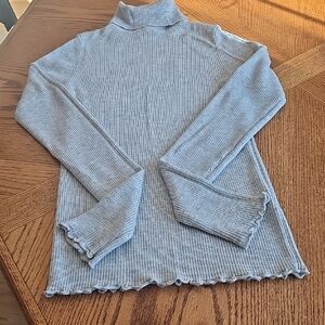Vince Light Gray Ribbed Cowl Neck Sweater. Size M.